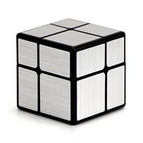 QiYi Veidrodis 2x2 Magic Cube galvosūkis Speed ​​Magic Cube Auksinis/sidabrinis lipdukas kubo žaislai vaikams white
