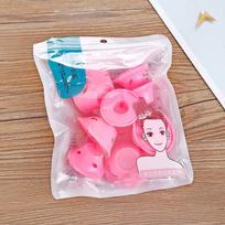 Pink Magic Silikoniniai plaukų suktukai su maišeliu ir plaukų tinkleliu Minkštos gumos Magic plaukų priežiūros voleliai be šilumos be klipų suktukams 5pack S+ 5pack L rožinė