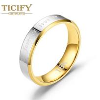 Titano plieno pora prieš žiedą Forever Love Temperament Ring 5 auksas