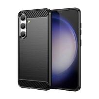 Anglies pluošto dėklas, skirtas Samsung Galaxy S24 Ultra S24 Plus minkštas silikoninis telefono galinis dangtelis, skirtas Samsung S24 smūgiams atsparus Funda For Galaxy S24 juoda