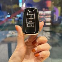 TPU automobilio nuotolinio valdymo raktų dėklo dangteliai, skirti 2018-2022 Toyota RAV4 Camry Corolla Avalon C-HR Prius GT86 Highlander 4 mygtukų berakčiui apvalkalui black