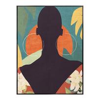 Abstraktus nuogas mergina afrikietė moteris monsteros lapai plakatas skandinaviškas drobė sienų menas paveikslai svetainė namų dekoras modernus 21x30cm No Framed
