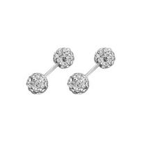 1 pora ausinių smeigtukų 4/5/6 mm dvigubos galvutės atsukamas atgal mažas hipoalerginis blizgus kubinis cirkonis 5mm