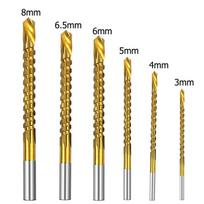 6 vnt. 3-8 mm kobalto grąžtų rinkinys spiralinis sriegiklis metrinis kombinuotas sriegiklis grąžtas sriegiklis suktinis grąžtų rinkinys pjovimui gręžimui poliravimui 6 Pcs