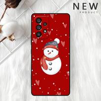 Cartoon Snowman Christmas Case For Samsung Galaxy A52 A12 A51 A53 A33 A71 A32 A31 A21 A01 A11 A22 Black TPU Phone Shell Samsung A72 4G(5G)