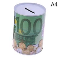 Euro Dollar Money Box Seifas Cilindras Piggy Bank Bankai monetoms Indėlių dėžutės