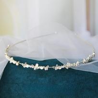 Išskirtinės elegantiškos perlų krištolinio akmens gėlių plaukų juostelės, moteriškos galvos apdangalai, mergaičių, plaukų galvos lankelis, galvos apdangalas, galvos apdangalas white