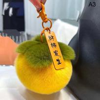 Tikri triušio plaukai Mini Mieli Lucky Persimmon Raktų pakabukai Moterims Pliušinis Reksas Triušio Kailio Automobilio Raktų Pakabukas Krepšelis Dekoratyvinis Pakabukas Dovana as the picture