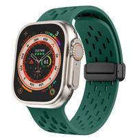 Silikoninė apyrankė Correa Apple Watch Ultra apyrankė 46mm 49mm 45mm 44mm 42mm 40mm 41mm magnetinis dirželis iWatch Series 10 9 8 SE 7 Series 10 46mm pušies žalios spalvos