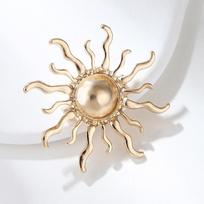Personality Sun Flower Sagės Pin Moteriški Drabužiai Papuošalai Vakarėlio aksesuarai