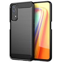 Minkštas telefono dėklas Realme 7 Narzo 20Pro Anglies Pluošto Matinis Dėklas For realme narzo 20 pro Realme7 Silikoniniai Dėklai Coque Fundas Realme 7 juoda