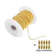 5 m/stal. Auksas Juoda bronza sidabro spalvos metalinės rutulinės grandinėlės 1,2–4 mm, skirtos „pasidaryk pats“ kaklo papuošalams. Gold  1.2mm