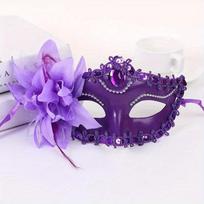 Helovino princesės pusės veido kaukė, maskarado baliui, lelijos žiedo kaukė, vakarėliui, princesės seksuali suknelė, kaukė juoda