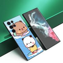 Mielas „BuBu DuDu“ juodas silikoninis telefono dėklas, skirtas „Samsung Galaxy S23 S21 S20 FE S24 S22 Ultra S10E S10 S9 S8 Plus“ Samsung S10E