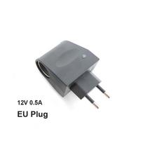 AC 220V į DC 12V 0.5a 1a 2a Automobilinio cigarečių degiklio adapteris EU kištukas Automobilio priedų keitiklis Interjero dalys Juodas 12V 0.5A-EU