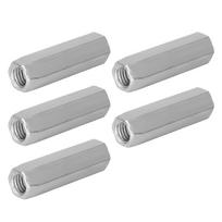 5pcs Zinc Plated Steel M10*4050 Long Hex Nut Hexagonal Thread Nut Threaded Fasteners(M10*40)