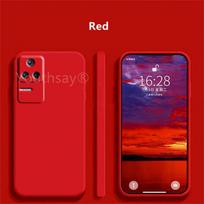 Dėklas Poco F4 Dėklas Xiaomi Poco F4 Dangtelis Fundas Korpusas Coque Minkštas TPU Skysto Silikono Dėklas Poco F4 For Poco F4 raudona