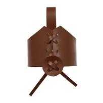 Brown Leather Drinking Horn Sleeve Holsters Adjustable Strap Cup Holder Tankard Hanger Elegant Tactic Mug Cover