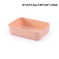 Storage Box Desktop Cosmetic Storage Tray Makeup Clothe Tableware Drawer Holder pink S
