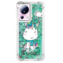 13 Lite dėklas Xiaomi 13 Lite, dangtelis su dažytu raštu, blizgučiai, skystas smėlis, dėklas telefonui Xiomi Mi 13 lite 13Lite, Capa for Xiaomi 13 Lite blue