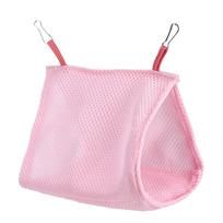 Vasarinis kvėpuojantis tinklinis namelis-hamakas paukščiui papūgai, namelis-narvas žiurkėnui, žaislas (Rožinis) Pink
