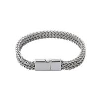 Men’s Stainless Steel Double Row Woven Dragon Bone Magnetic Bracelet