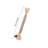 Katės žaislai Sidabrinė vynuogė kramtomas pagaliukas Augintinių reikmenys Dantų valymo pagaliukas Gyvūno kandimo katės žaislas Kanapės virvė 23cm beige
