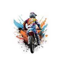 Watercolour Dirt Bike Motocross Canvas Painting Posters Prints  Motorcycle Motorbike Wall Picture for Room Home Decor Cuadros 21cm×30cm NoFrame