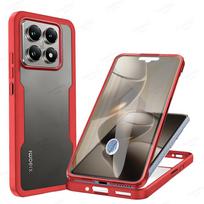360 Pilnai dengiantis silikoninis telefono dėklas Xiaomi 14T 13T 12T 11T 14 13 12 11 Pro 14 Ultra telefonams, smūgiams atsparus dėklas Xiaomi 13 12 11 Lite telefonams For Mi 11 Pro raudona