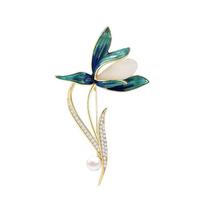 Moterims Elegantiška Magnolijos Gėlės Sagė Gėlių Mėgėjams Krūtinės Gėlė Sagtis Paltai Suknelės Mados Juvelyrika Dovana blue
