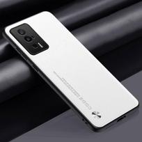 Prabangus PU odos dėklas Xiaomi Poco F5 Pro galiniam dangteliui Matinis silikoninis pilnos apsaugos telefono dėklas Redmi K60 Pro RedmiK60 5G For Poco F5 balta