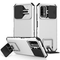 Dėl Xiaomi Poco M3 dėklo Kameros apsauga Šarvuoti telefono dėklai Dėl Poco M 3 M3 Pro Pocophone M3Pro PocoM3 Plonas stovas Galinis dangtelis For Poco M3 Pro juoda