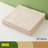 Augalinių pluoštų virtuvinės šluostės, buitinės super sugeriančios valymo šluostės, valymo kempinės be aliejaus 5pcs smėlis