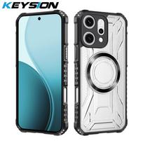 KEYSION Skaidrus magnetinis dėklas, skirtas OPPO Reno14 Pro 5G, minkštas silikonas + PC, tvirtas smūgiams atsparus telefono dėklas, skirtas OPPO Reno 14 Pro for OPPO Reno14 5G juoda