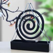 Geležinis Plastikinis Uodų Spiralės Laikiklis ir Smilkalų Degiklio Rėmas Smilkalų Laikikliai Modernus Uodų Atbaidymo Smilkalų Laikiklis Namams Miegamajam Verandai juoda