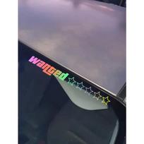 1pc Wanted Pentagram Car Stickers for Rear Windshield Window Glass Auto Bumper Body Cover Scratches Waterproof Auto Accessories one-size įvairiaspalvis