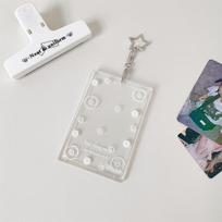 Minimalistinis akrilinis Polaroid raktų pakabukas: Skaidrus kortelių laikiklis ir nuotraukų rėmelis mažoms kortelėms