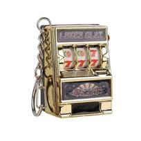 Mini lošimo automatų raktų pakabukai Creative Arcade Pocket Fruit Lucky Jackpot Gadget Antistresinis žaislas Juokingi žaidimai Raktų pakabukų žiedas auksas