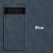 Luxury PU Leather Case For Google Pixel 6 7 Pro 6A 7A Cover Matte Protection Silicone Phone Case For Google Pixel 7 6 A Pixel6 For Pixel 6 mėlyna