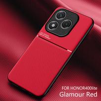 Slim Non-Slip Portective Case For Honor 400 Lite With Metal Plate Magnetic Car Holder Cover For Honor 400 Lite Phone Case Shell For Honor 400 Lite raudona