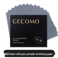 Jingrui GECOMO Unisex Oil-Absorbing Facial Paper with Puff & Mirror - Refreshing & Portable