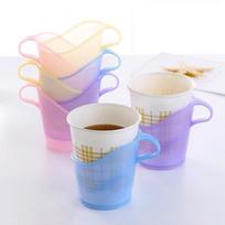Vienkartinis universalus plastikinis puodelio laikiklis su šilumos izoliacija ir nepridegančia funkcija - Nešiojamas puodelio laikiklis Smooth Finish[10pc of 1]