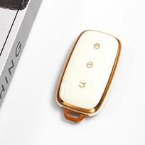 Gold Edge TPU Auto Keyless Shell Fob Holder Bag Car Key Case Cover for Geely Galaxy Cityray L6 L7 EMI NO.1 Proton e.MAS 7 5 E8 Starry 8 EX5 E5 balta