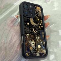 JT502 Kosmosas Saulė Mėnulis Ir Žvaigždės iPhone 17 16 15 14 13 12 Pro Max Samsung S26 S25 Ultra A17 A07 A56 A16 A06 A05 Xiaomi 15T Redmi 15c 14C Minkštas dėklas for iPhone 5/5s juoda