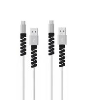 10 vnt./rinkinys Spiralinis USB duomenų įkrovimo laidas Ausinių laido apsauga Silikoninis dėklas Apsaugokite telefono įkrovimo laidą nuo lūžimo 10pcs juoda