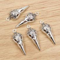 15pcs 35x13mm Antique Bird Skull Skeleton Chrams Metal Alloy Pendant DIY Charms DIY Jewelry Making Findings ruda