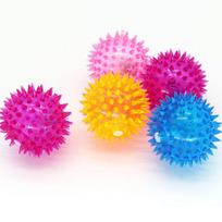 Light-Up Elastic Spiky Football Dog Toy with Sound for Teething and Self-Entertainment