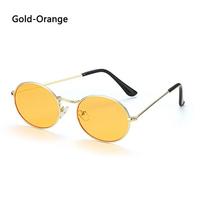 Metal Steampunk Small Frame Sun Glasses Gradient Mirror Glasses Men's Shades Oval Sunglasses Black-Gray