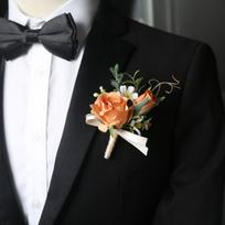 Šilkinės Boutonniere Gėlės Dirbtinės Jaunikio Krūtinės Gėlė Apyrankės Corsage Vestuvių Aksesuarai red-wrist flower