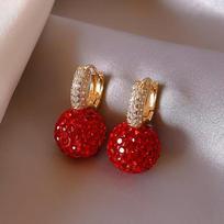 Elegant 2025 French Red Diamond Ear Cuffs: Simple, Unique Design Earrings.